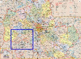 Administratives carte de Oblast de Moscou