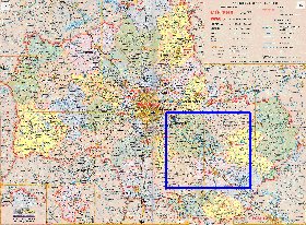 Administratives carte de Oblast de Moscou