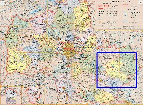 Administratives carte de Oblast de Moscou