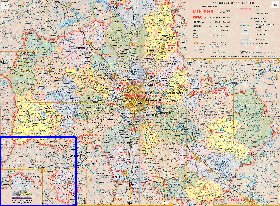 Administratives carte de Oblast de Moscou