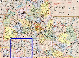 Administratives carte de Oblast de Moscou