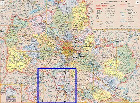 Administratives carte de Oblast de Moscou