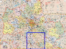 Administratives carte de Oblast de Moscou