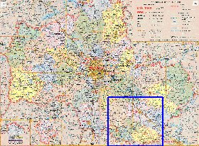 Administratives carte de Oblast de Moscou