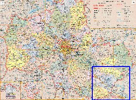 Administratives carte de Oblast de Moscou