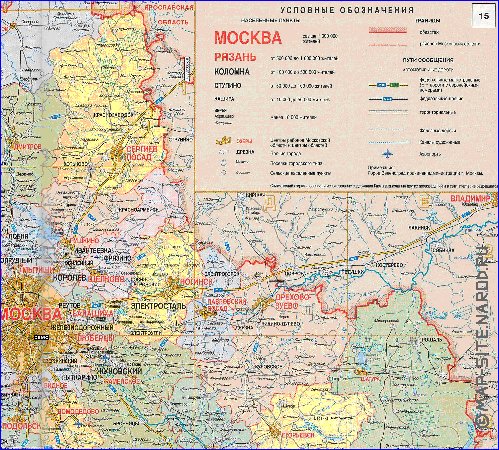 Administratives carte de Oblast de Moscou