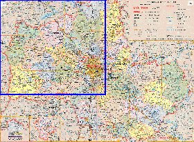 Administratives carte de Oblast de Moscou