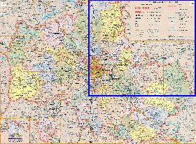 Administratives carte de Oblast de Moscou