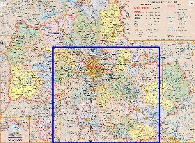 Administratives carte de Oblast de Moscou