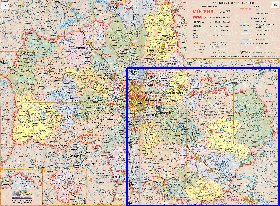 Administratives carte de Oblast de Moscou