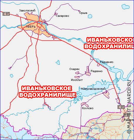 carte de des routes Oblast de Moscou