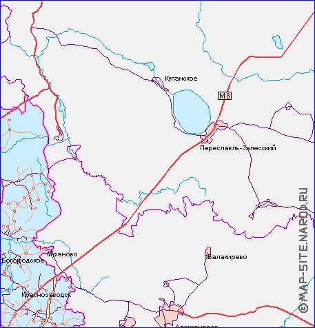 carte de des routes Oblast de Moscou