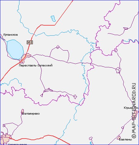 carte de des routes Oblast de Moscou