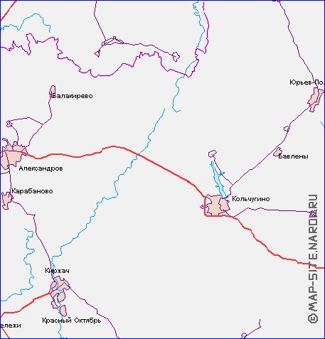 mapa de de estradas Oblast de Moscou