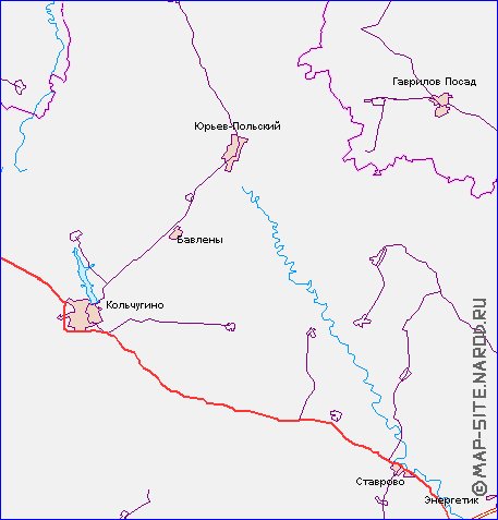 mapa de de estradas Oblast de Moscou