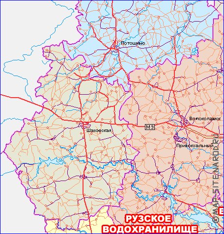 carte de des routes Oblast de Moscou