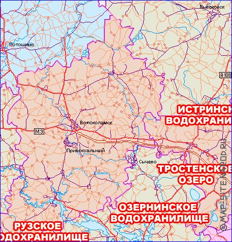 carte de des routes Oblast de Moscou