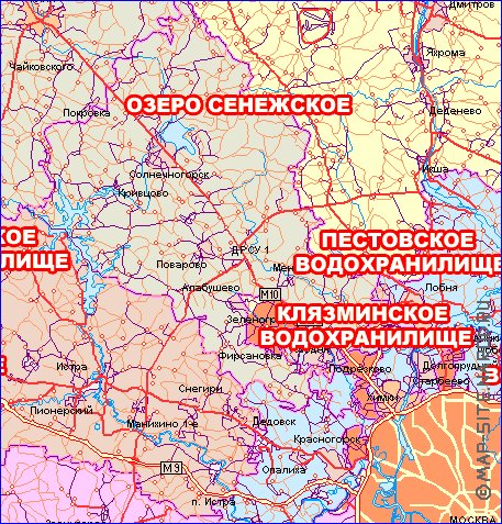 carte de des routes Oblast de Moscou