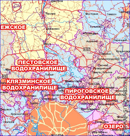 carte de des routes Oblast de Moscou