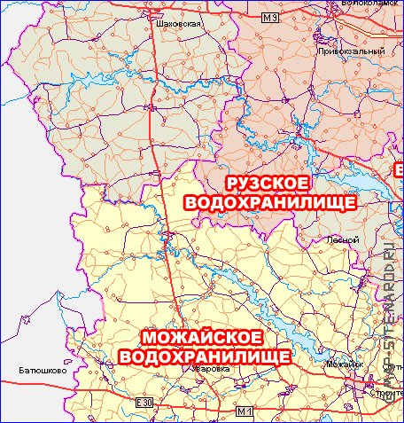 carte de des routes Oblast de Moscou