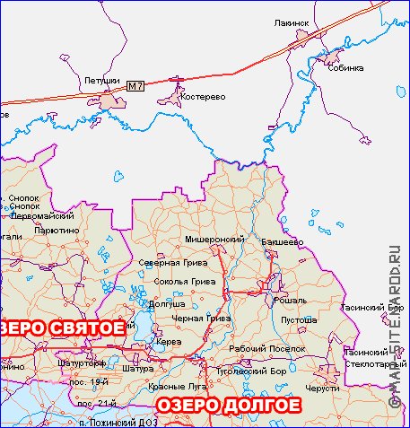 mapa de de estradas Oblast de Moscou