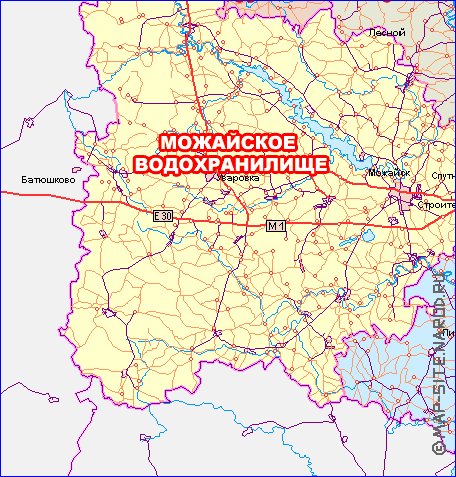 mapa de de estradas Oblast de Moscou