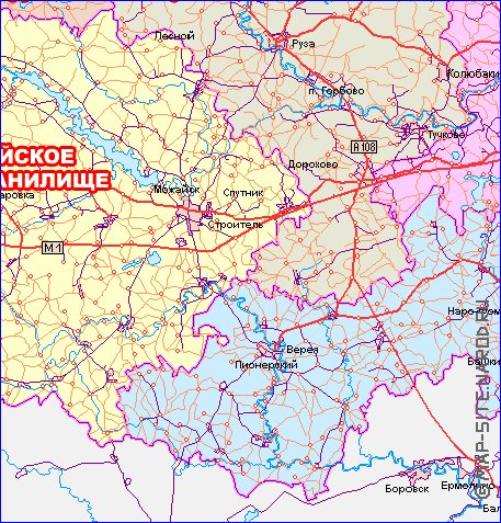 carte de des routes Oblast de Moscou