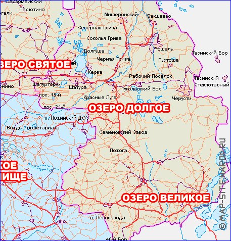 mapa de de estradas Oblast de Moscou