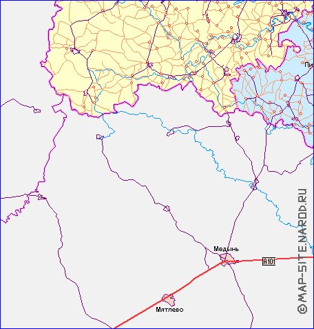 carte de des routes Oblast de Moscou