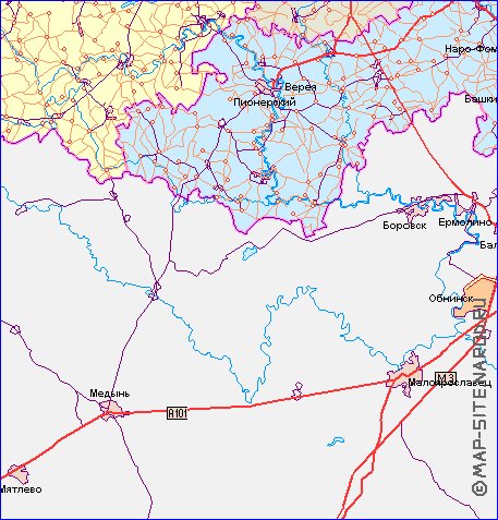 carte de des routes Oblast de Moscou