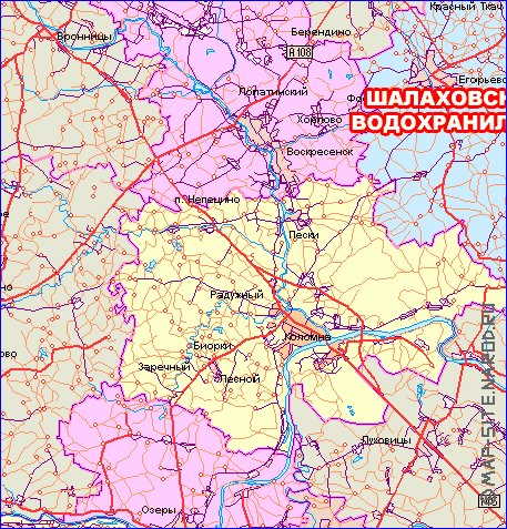 mapa de de estradas Oblast de Moscou