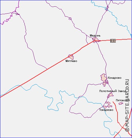 carte de des routes Oblast de Moscou