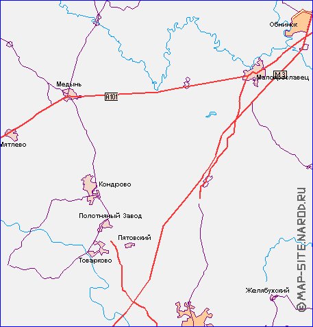 carte de des routes Oblast de Moscou