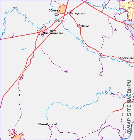 mapa de de estradas Oblast de Moscou