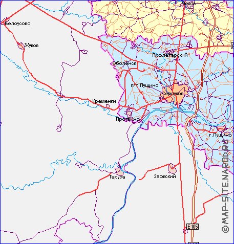 mapa de de estradas Oblast de Moscou