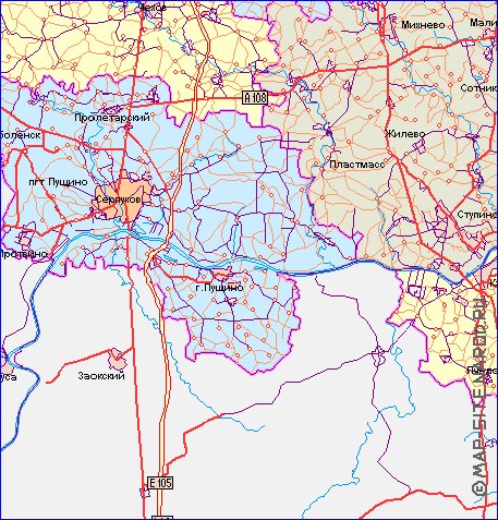 carte de des routes Oblast de Moscou