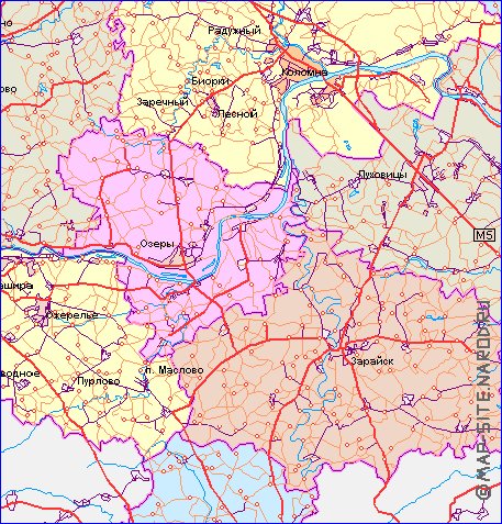 mapa de de estradas Oblast de Moscou