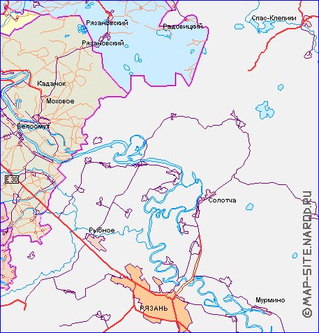 carte de des routes Oblast de Moscou