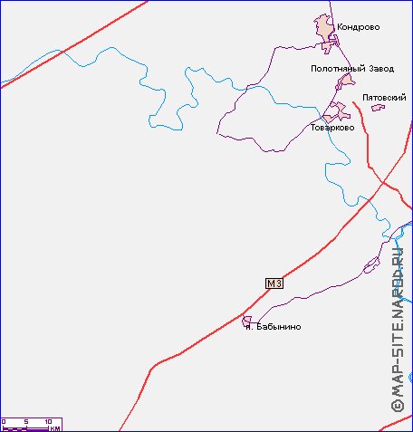 mapa de de estradas Oblast de Moscou