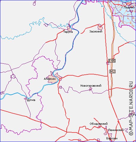 mapa de de estradas Oblast de Moscou