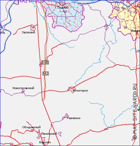 mapa de de estradas Oblast de Moscou