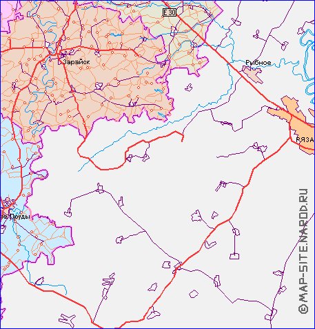 mapa de de estradas Oblast de Moscou