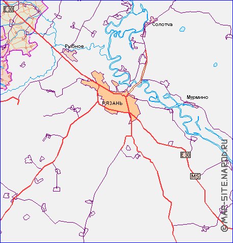 mapa de de estradas Oblast de Moscou