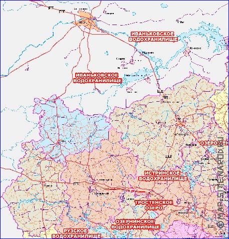 carte de des routes Oblast de Moscou