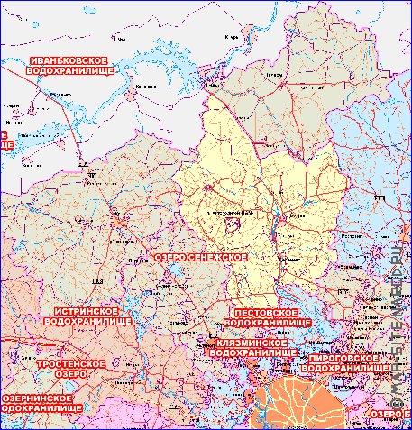 carte de des routes Oblast de Moscou