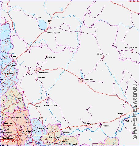 mapa de de estradas Oblast de Moscou