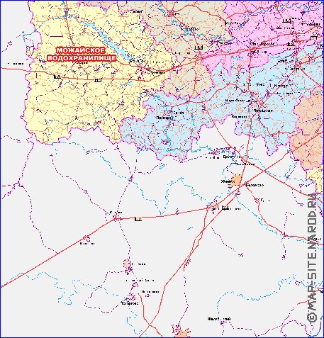 mapa de de estradas Oblast de Moscou