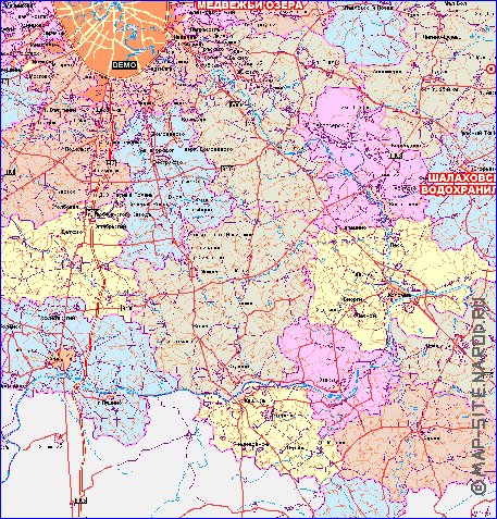 carte de des routes Oblast de Moscou