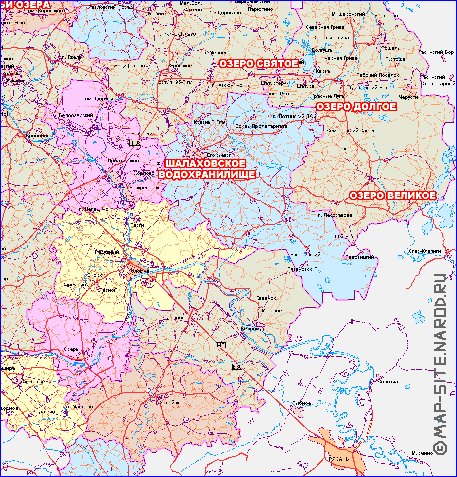 mapa de de estradas Oblast de Moscou