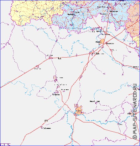 carte de des routes Oblast de Moscou